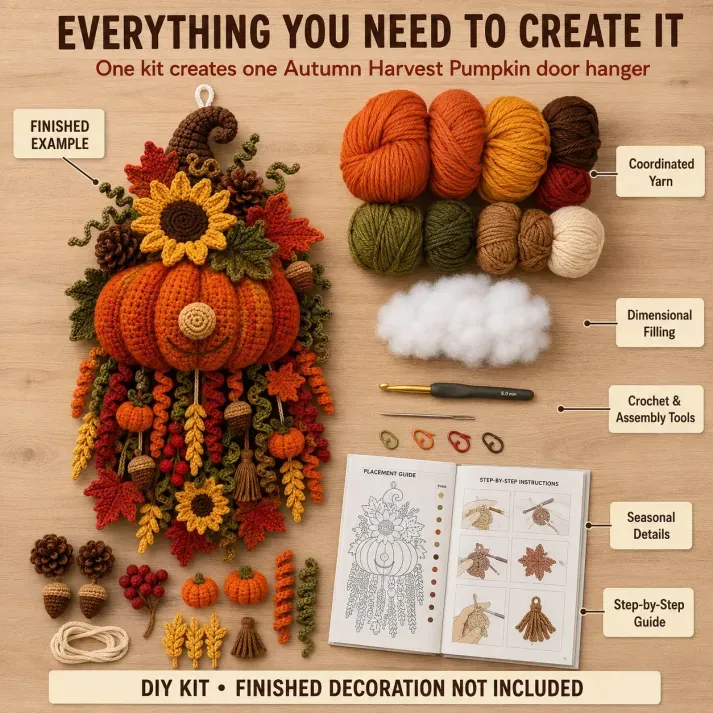 🔥LAST DAY 50% OFF - 🧶 DIY Seasonal 3D Crochet Door Hanger Kit Collection