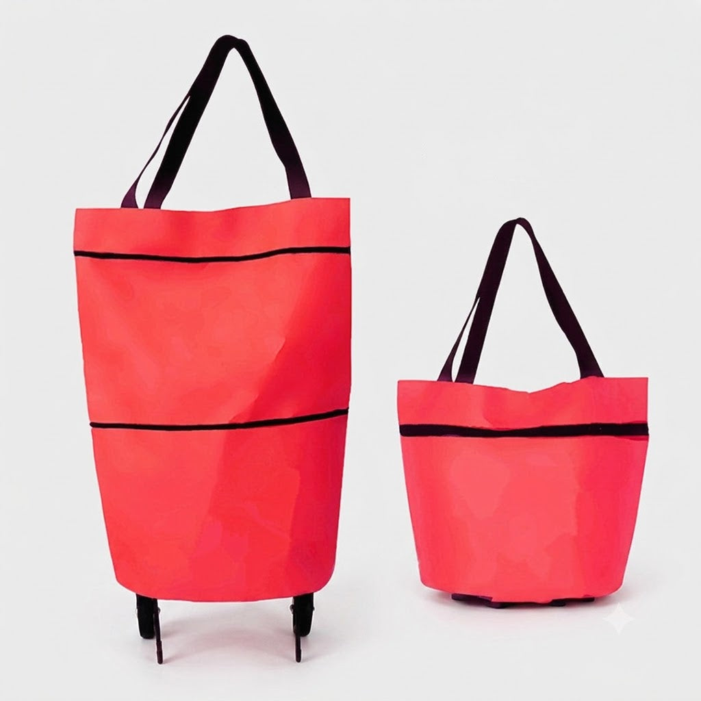 🛒2-in-1 Foldable Shopping Cart✨Portable Lightweight Grocery Trolley