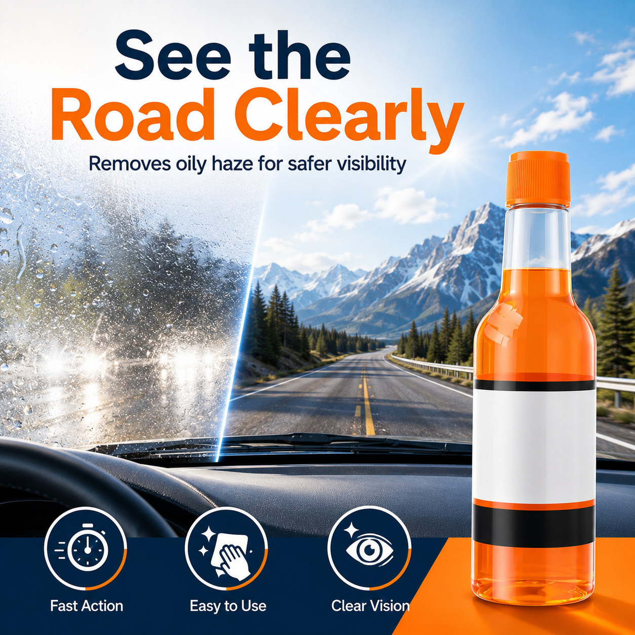 Clear windshield for everyday driving
