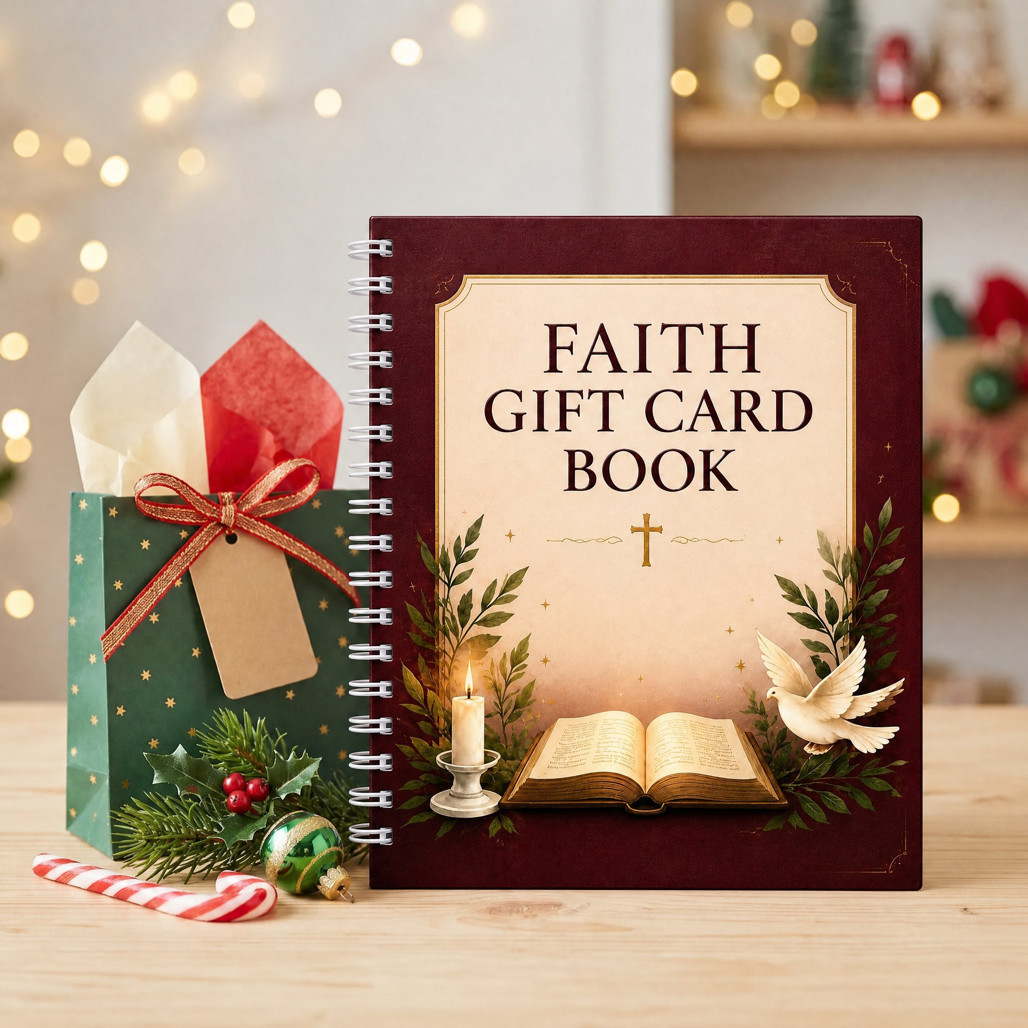 ✝️ Faith Gift Card Book – 14 Themed Pages for Meaningful Giving