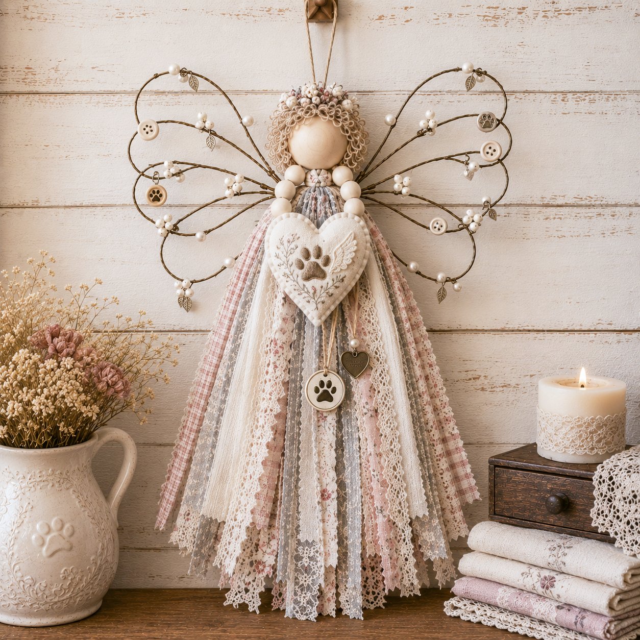 Pet Memorial Angel Fabric Hanging DIY Kit