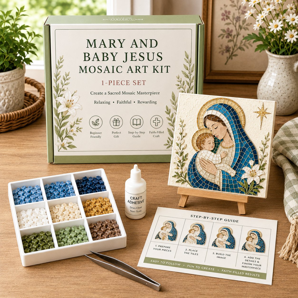 💥 Last day! 49% off - Faith-themed Sea Glass Art Set - Beginner friendly ✨