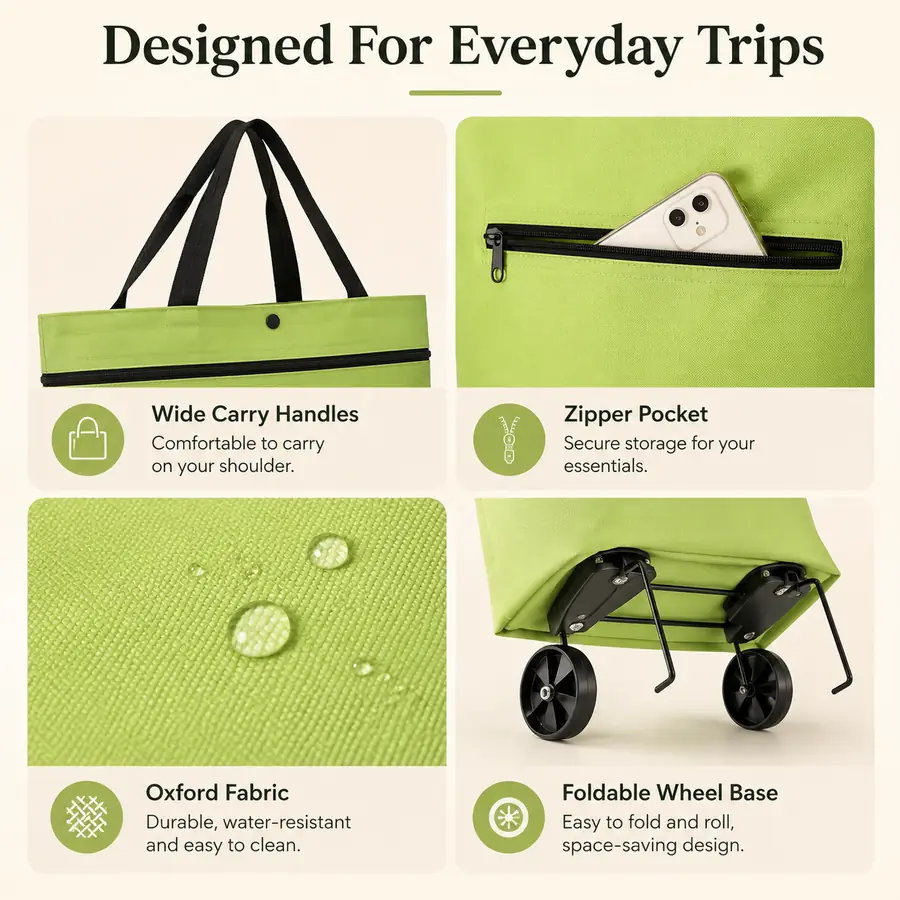 Foldable shopping cart product details
