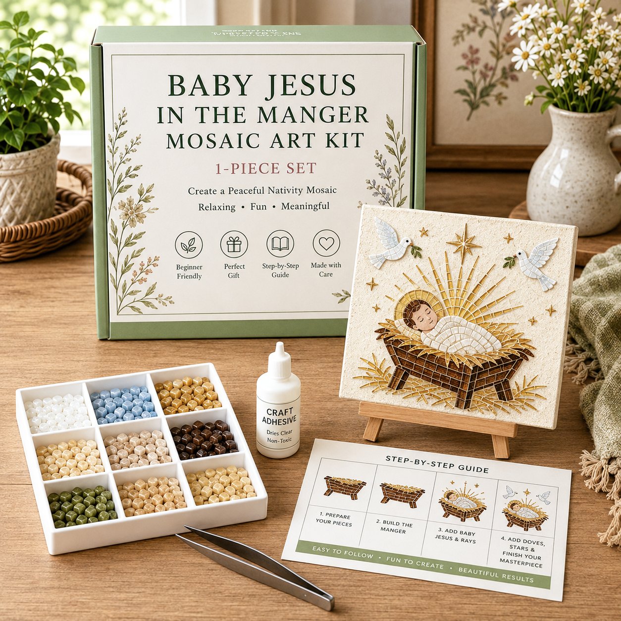 💥 Last day! 49% off - Faith-themed Sea Glass Art Set - Beginner friendly ✨