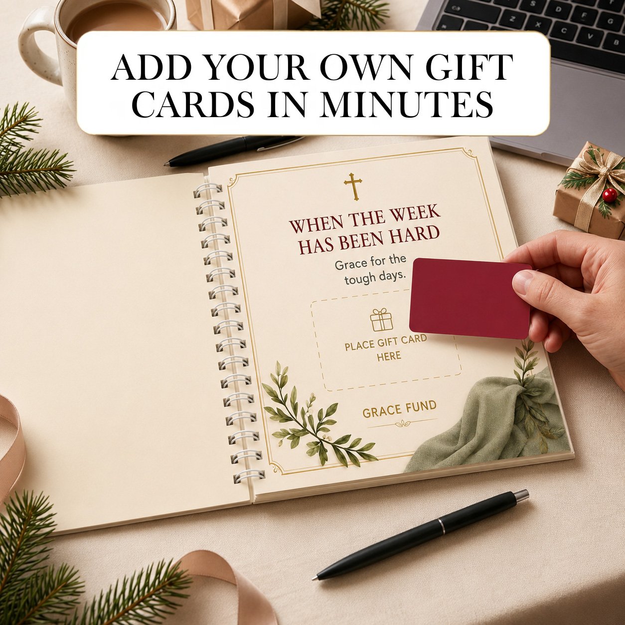 ✝️ Faith Gift Card Book – 14 Themed Pages for Meaningful Giving