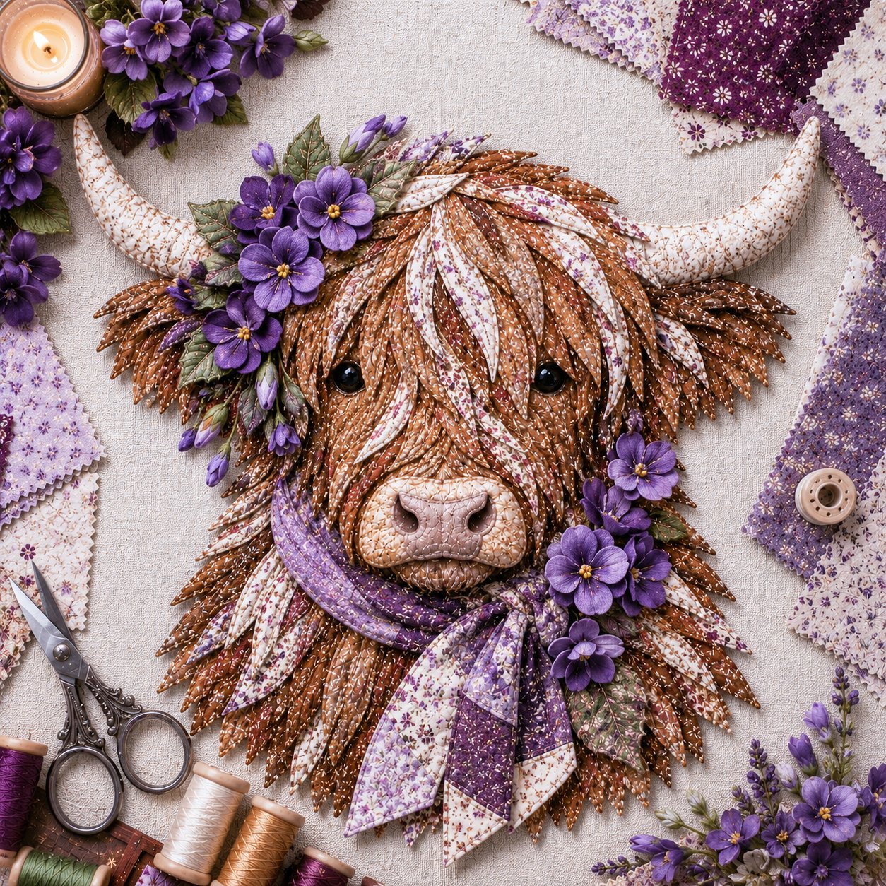 February Violet Highland Cow