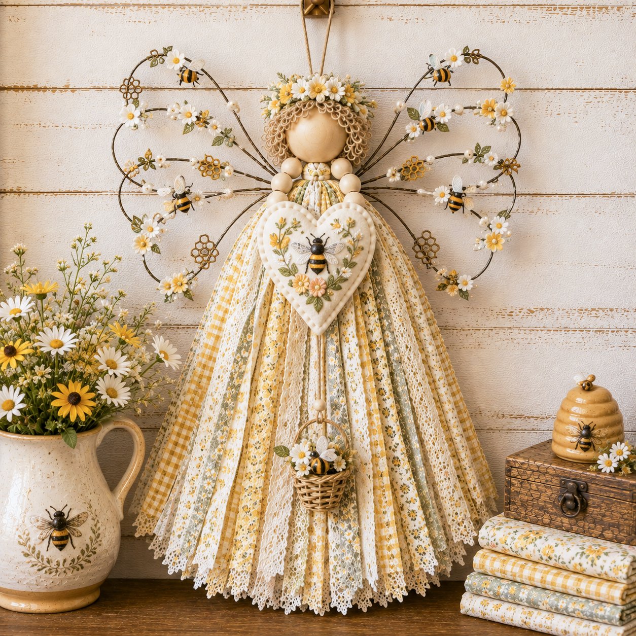 Bee Angel Fabric Hanging DIY Kit