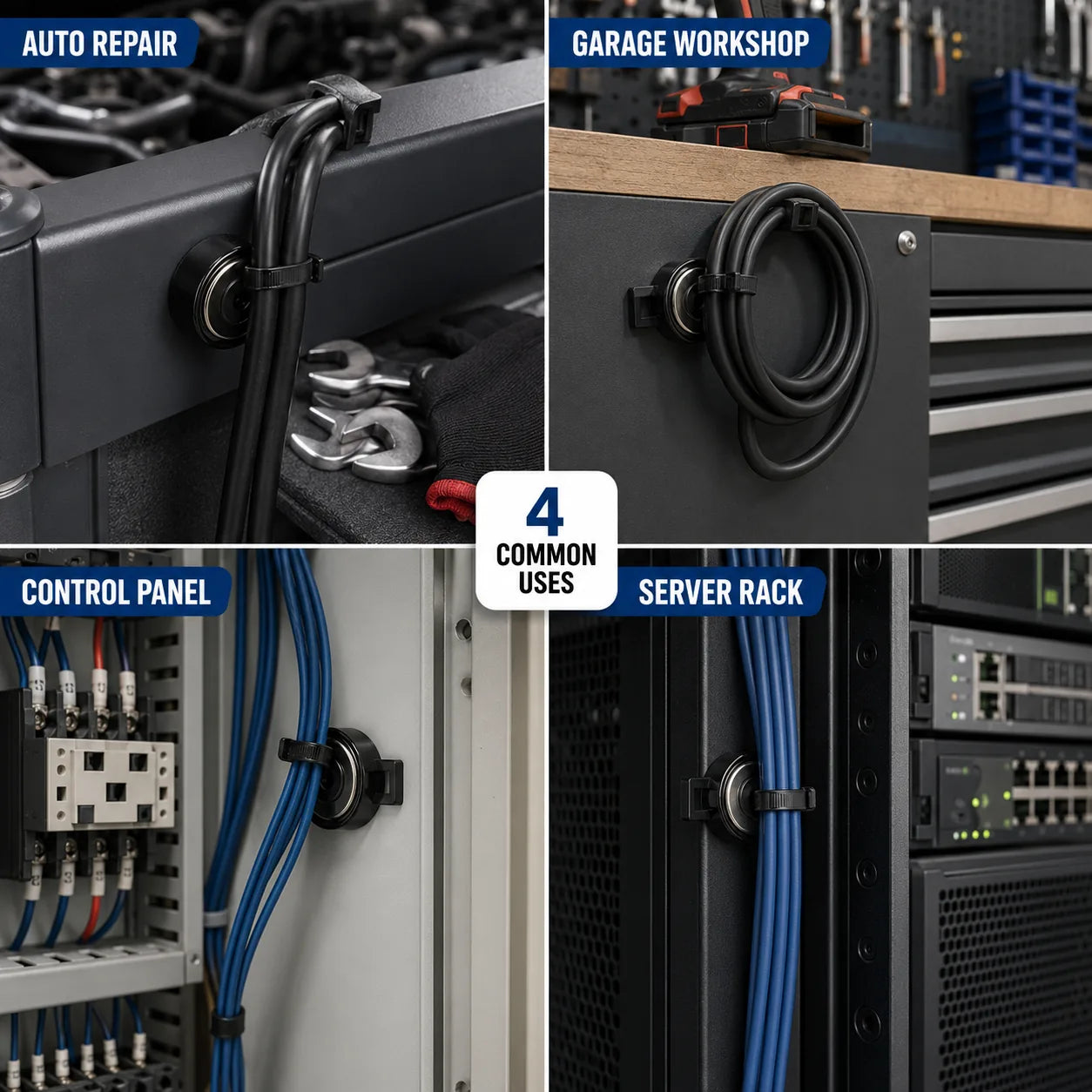 Heavy-Duty Magnetic Cable Tie Mounts