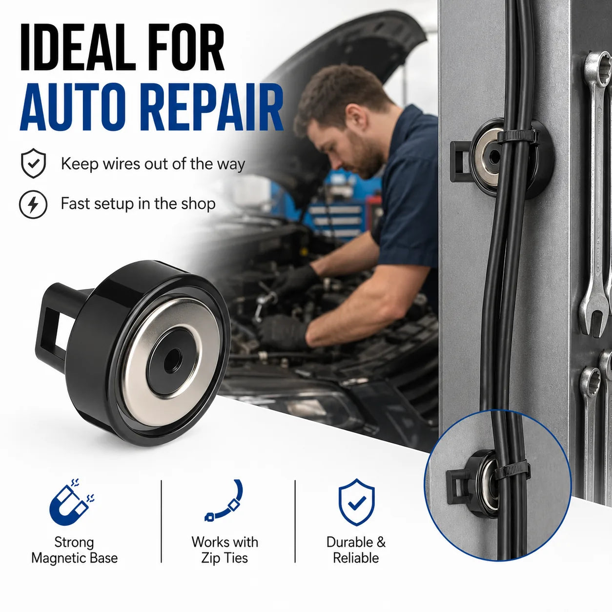 Heavy-Duty Magnetic Cable Tie Mounts