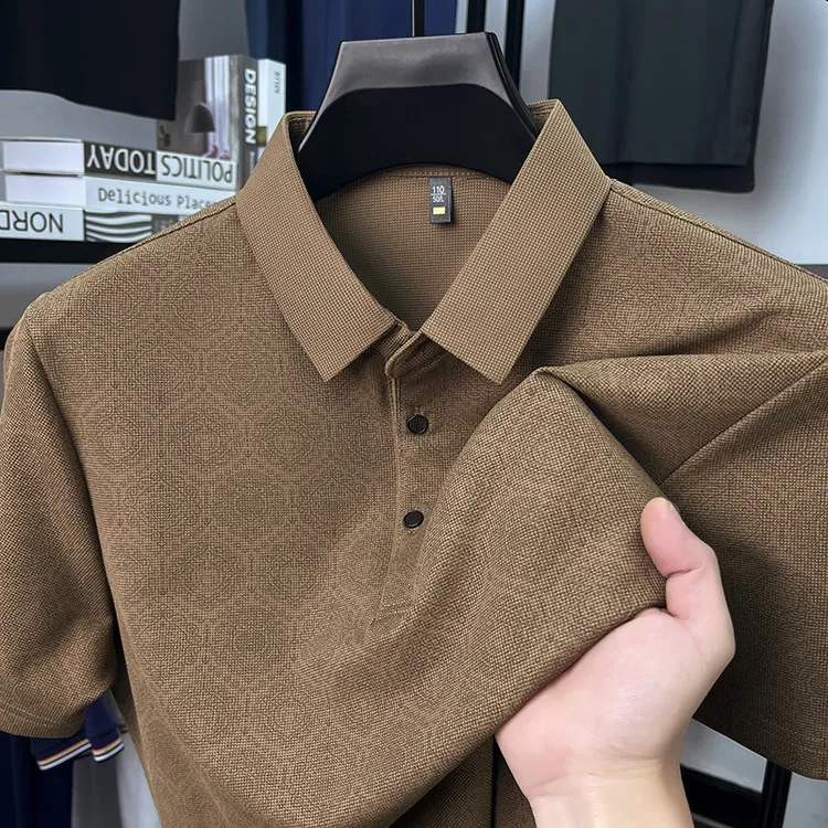 Men’s Casual Stretch Printed Polo Shirt