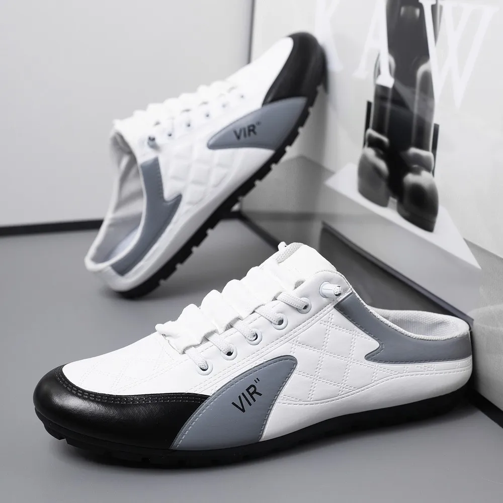 Men’s Breathable Mesh Slip-On Half Slippers