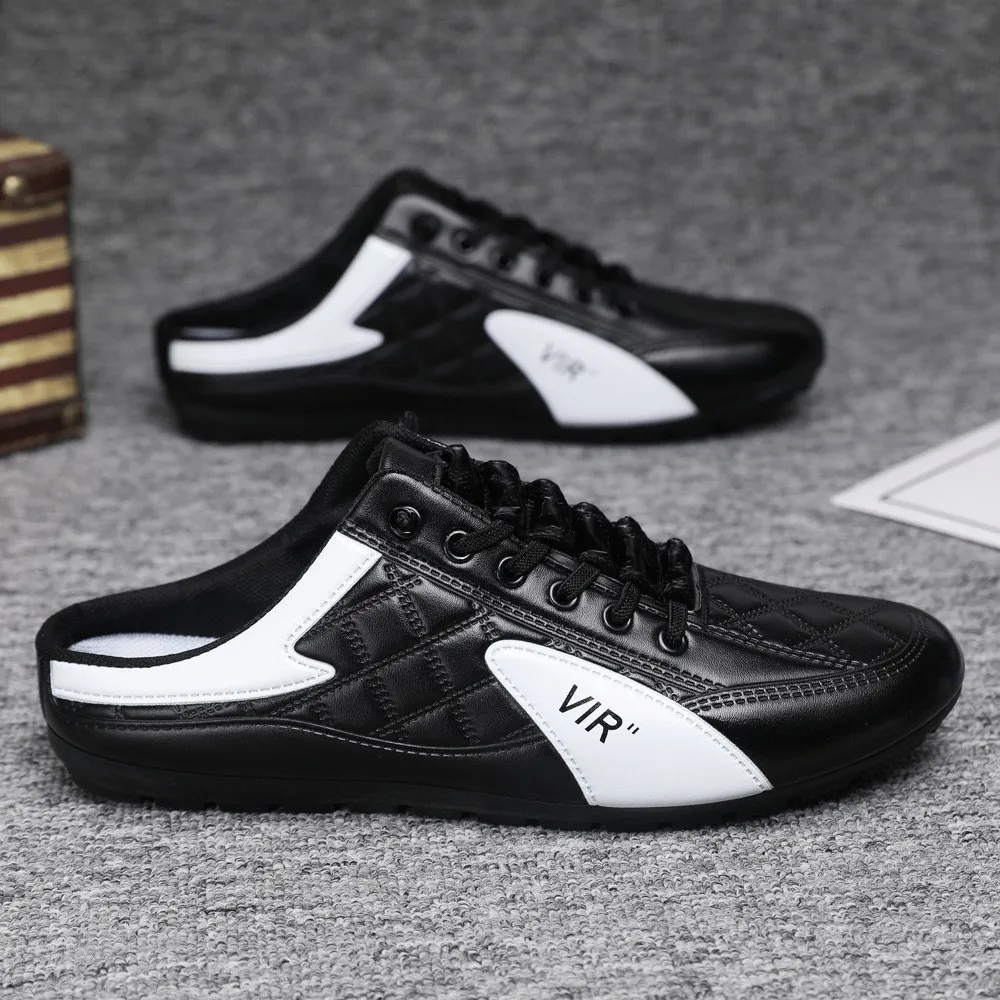 Men’s Breathable Mesh Slip-On Half Slippers