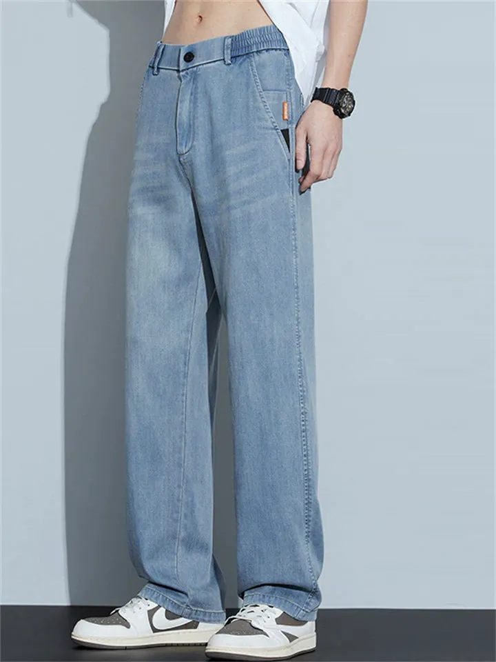 Men’s Summer Thin Loose Straight Retro Denim Pants