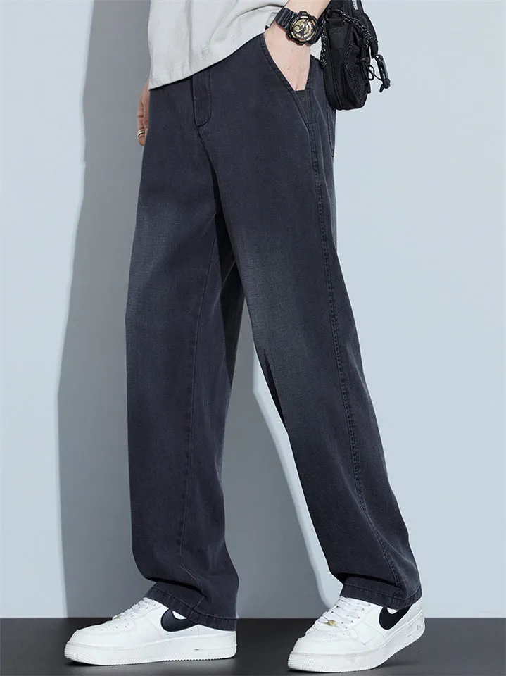 Men’s Summer Thin Loose Straight Retro Denim Pants