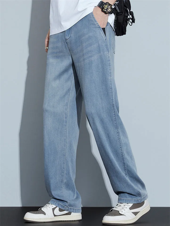 Men’s Summer Thin Loose Straight Retro Denim Pants