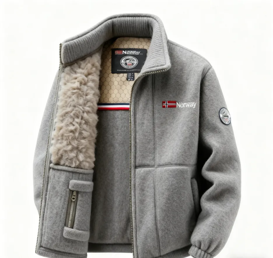 🔥🔥New cashmere wool men’s outdoor stand collar fleece jacket