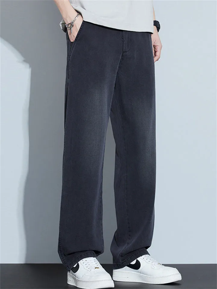 Men’s Summer Thin Loose Straight Retro Denim Pants