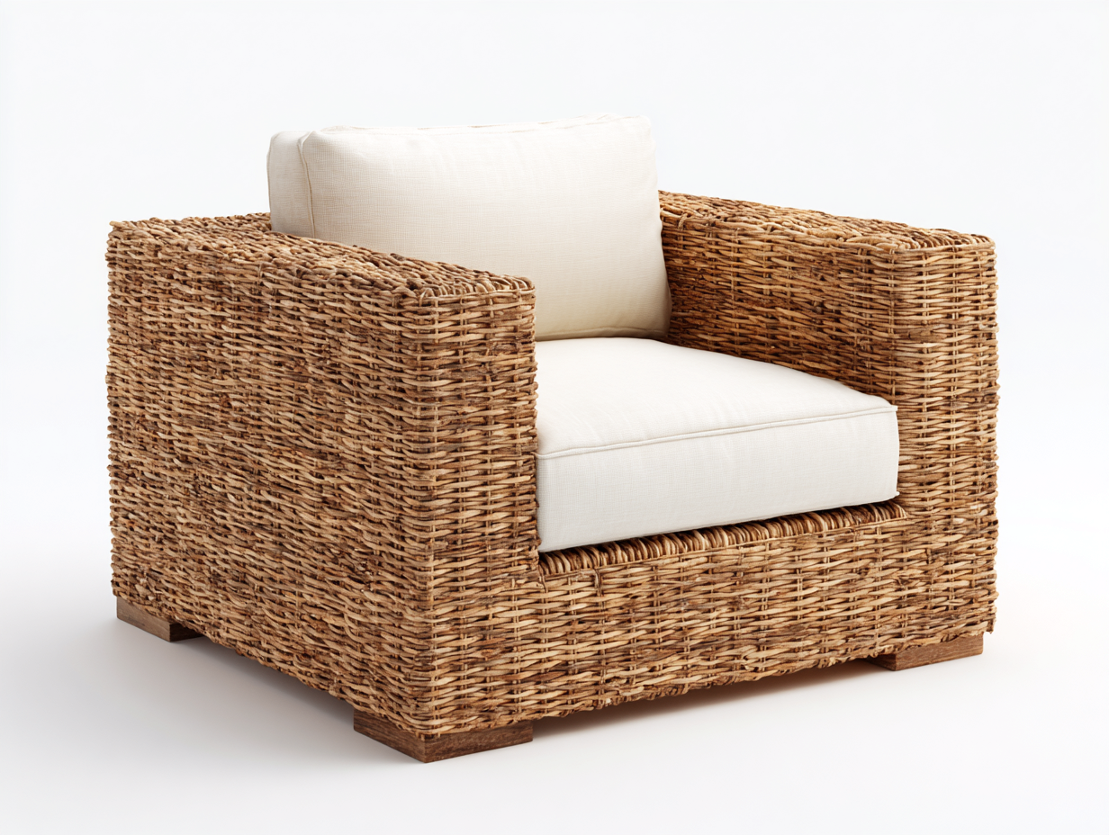 Poltrona da giardino-rattan-legno-106x98x92 cm-beige-bianco-stile naturale moderno-Tavoralyhome