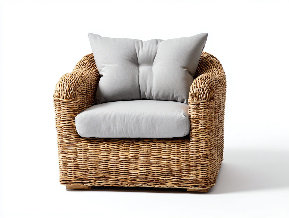 Poltrona da giardino-rattan-legno-88x80x74 cm-beige-grigio chiaro-stile naturale contemporaneo-Tavoralyhome