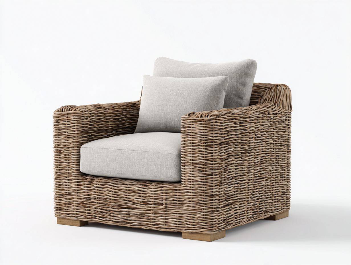 Poltrona da giardino-rattan-legno-102x94x88 cm-beige-grigio chiaro-stile naturale contemporaneo-Tavoralyhome