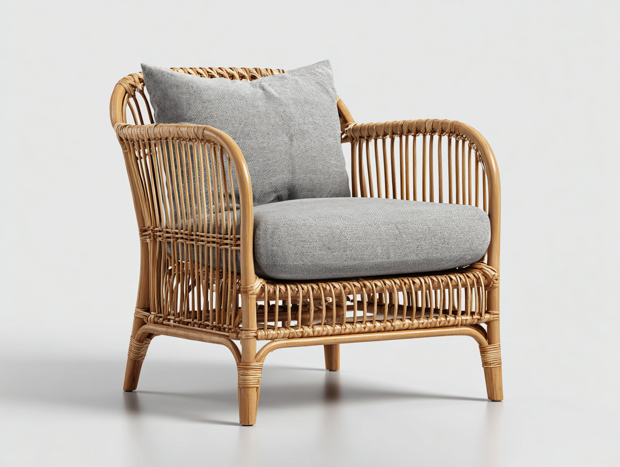 Poltrona da giardino-rattan-legno-82x76x84 cm-naturale-grigio-stile leggero contemporaneo-Tavoralyhome