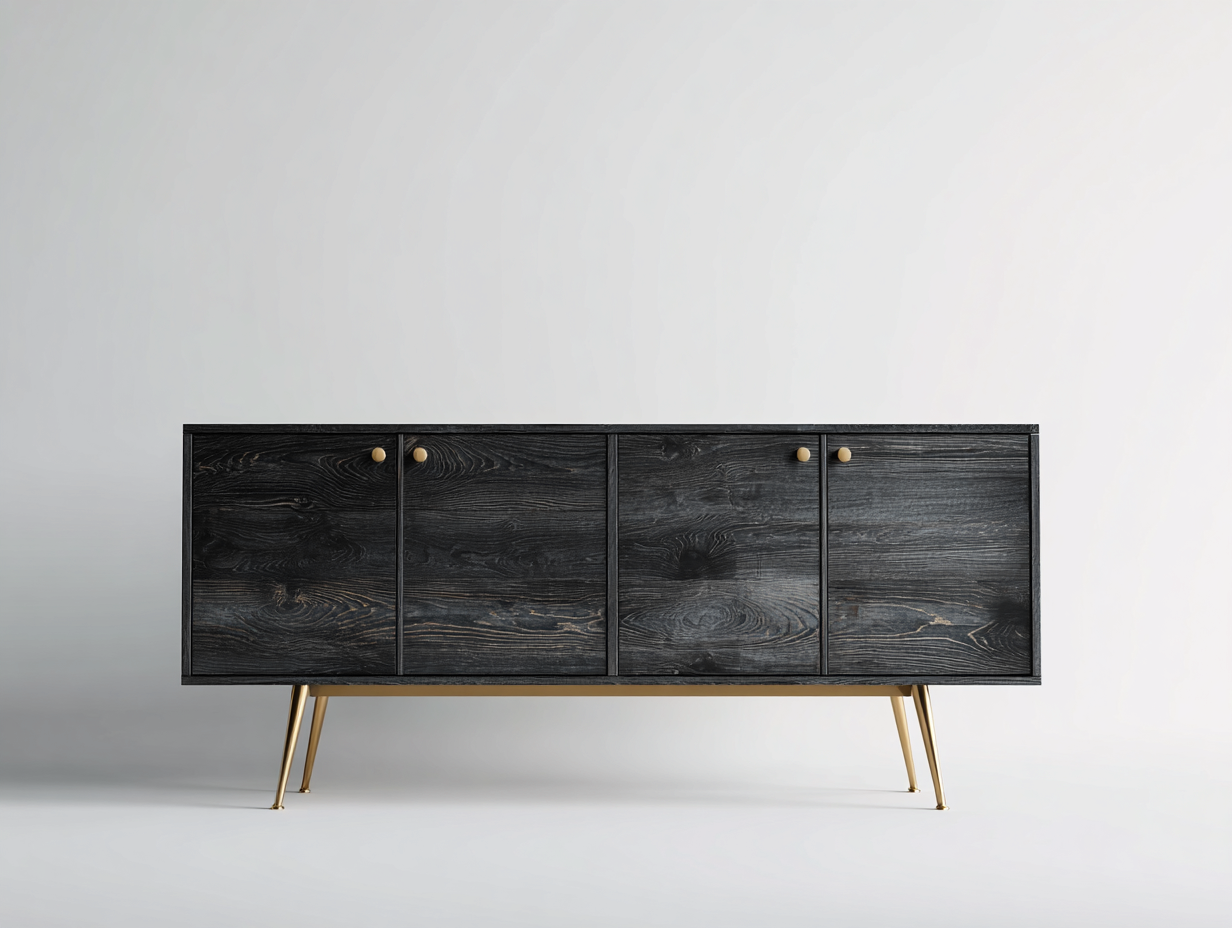 Mobile ingresso-legno-metallo-190x44x73 cm-nero-oro-stile moderno-Tavoralyhome