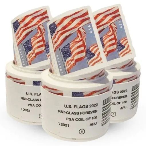 2022  USPS Forever American Flag Stamps Rolls