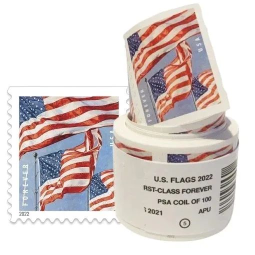 2022  USPS Forever American Flag Stamps Rolls