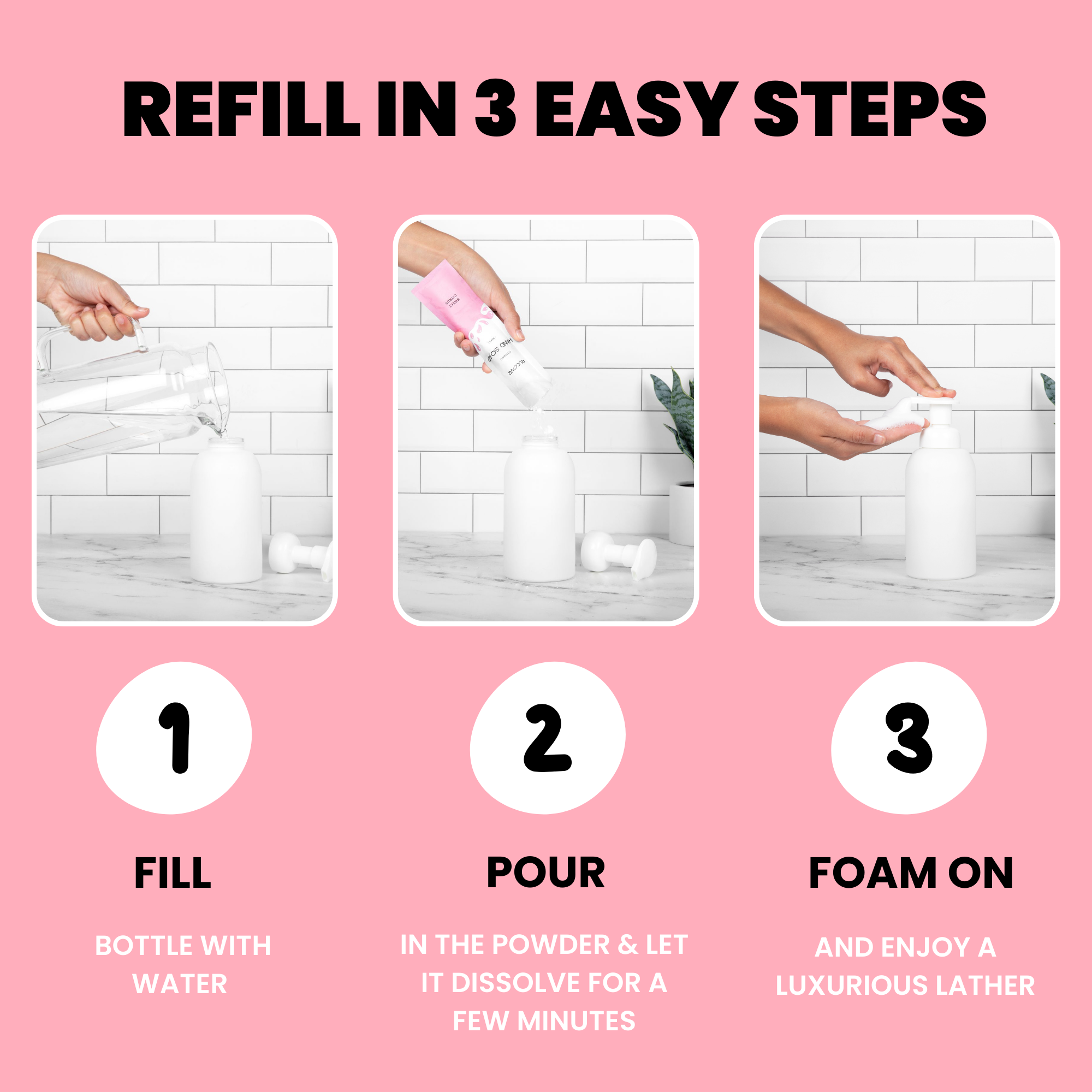 Foaming Hand Soap Refills 10pk + Free Reusable Aluminum Bottle