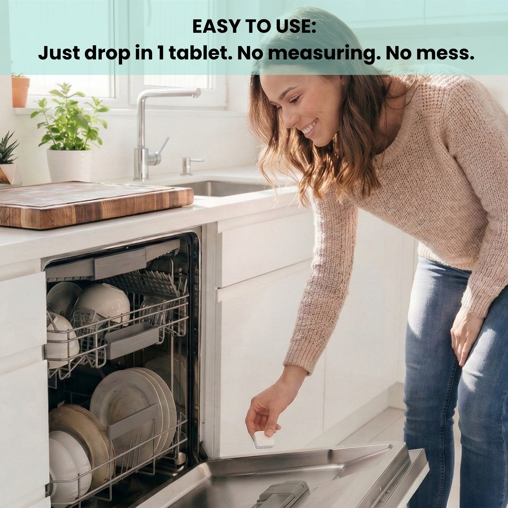 All-in-One Dishwasher Tablets with Built-In Dishwasher Rinse Aid and Water Softener, Unscented, Septic Safe (60pk)