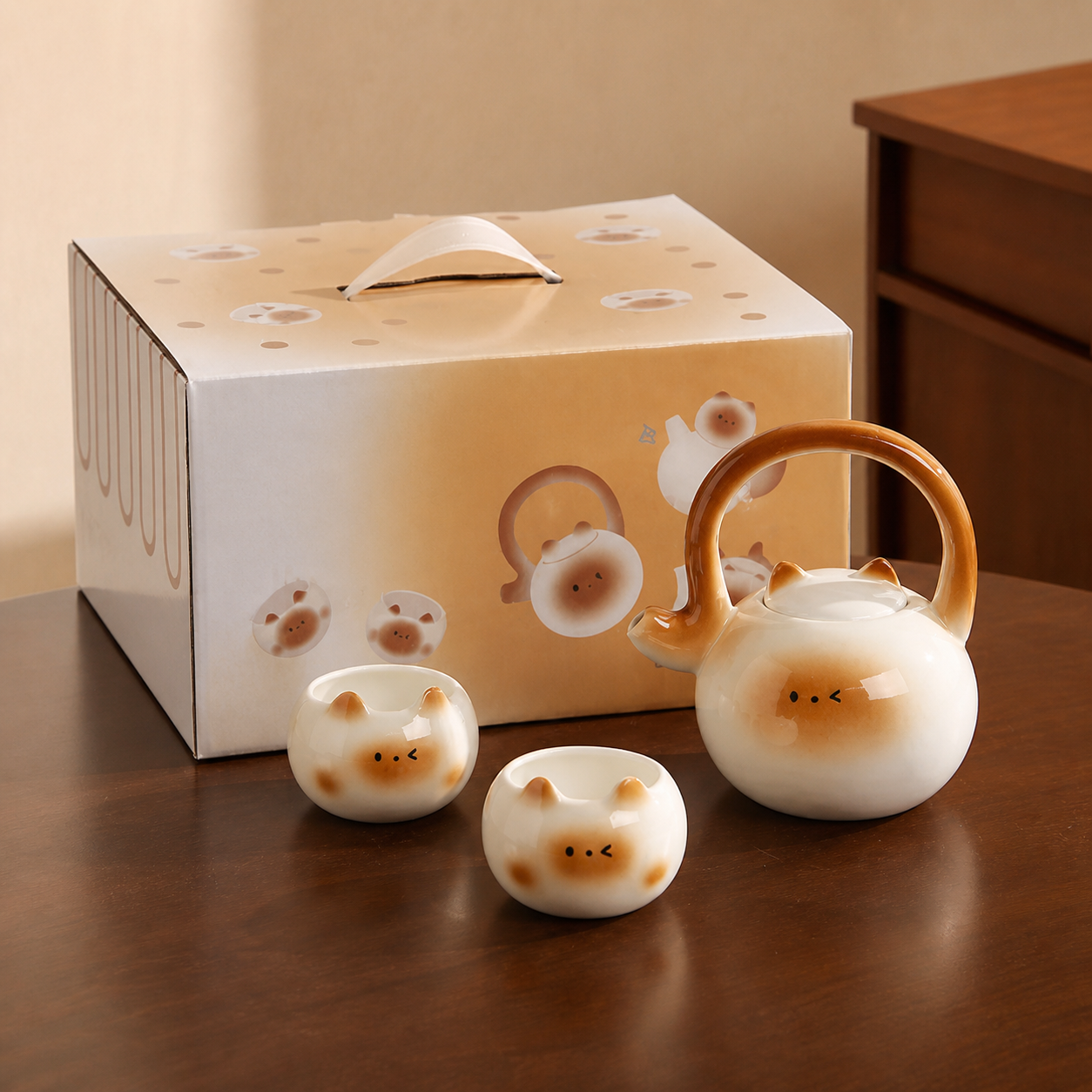 Siamese Cat Ceramic Tea Set | Cozy & Relaxed Living Style zscj001
