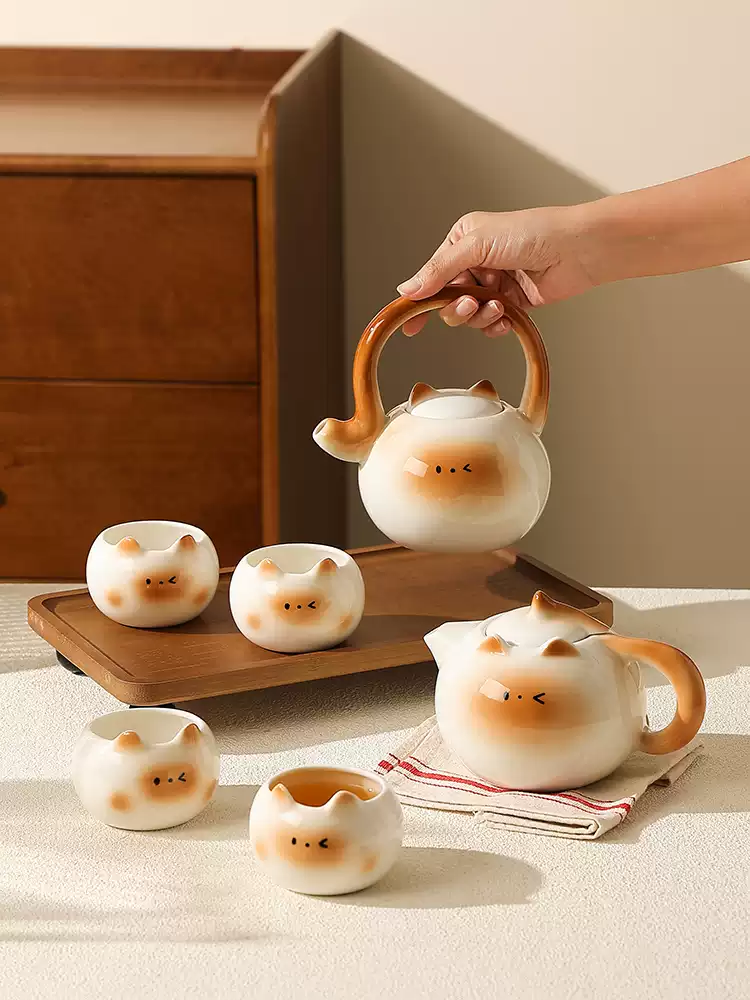 Siamese Cat Ceramic Tea Set | Cozy & Relaxed Living Style zscj001