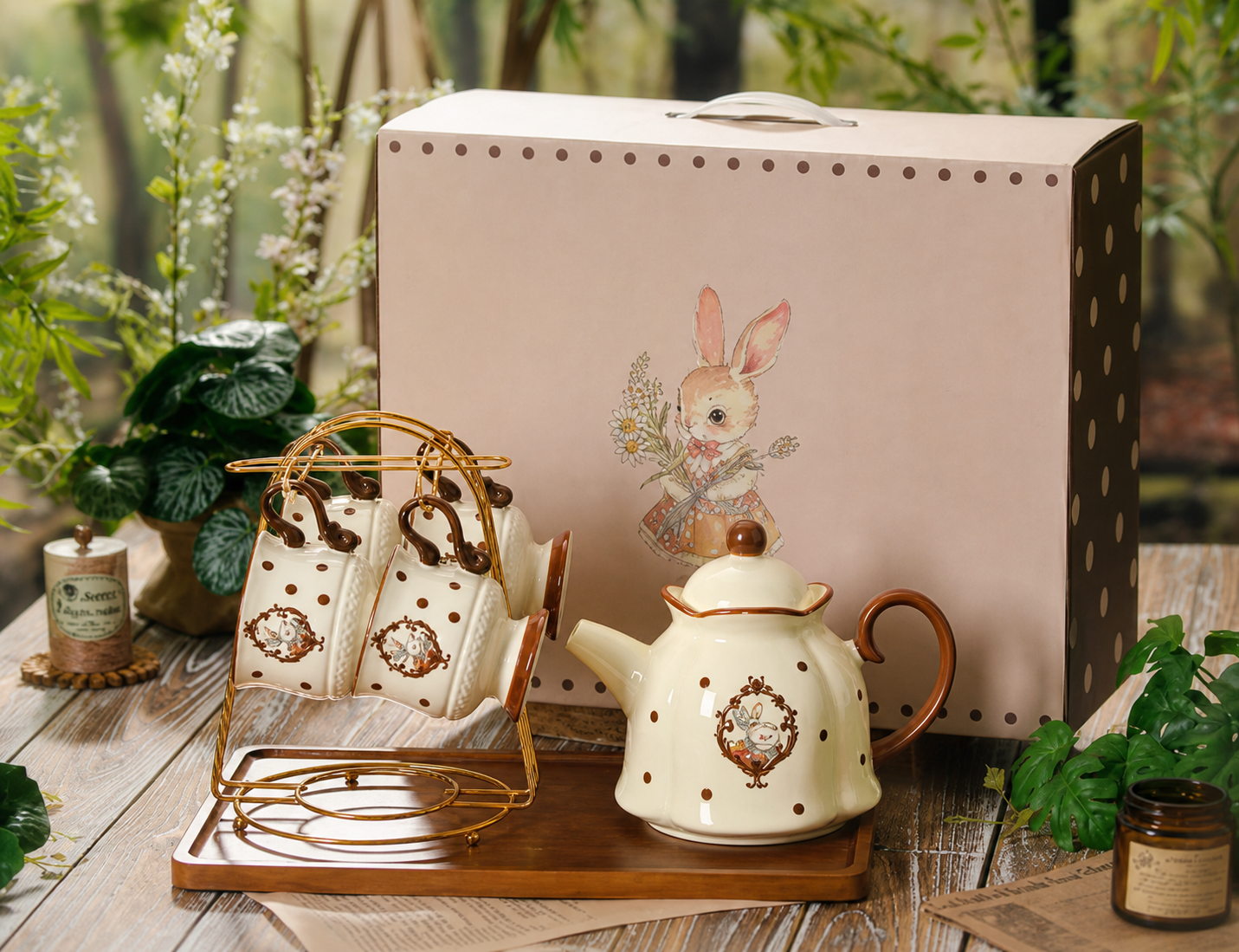 Hera Rabbit Tea Set | Cute & Elegant Design os003