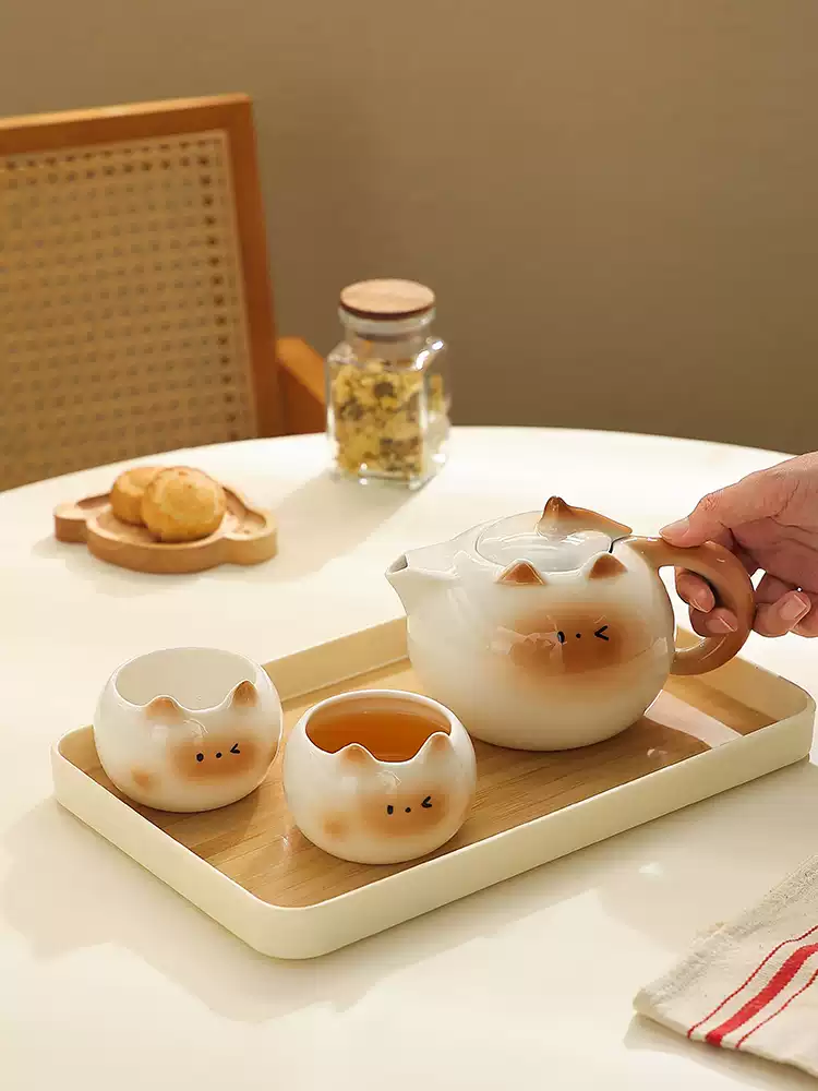 Siamese Cat Ceramic Tea Set | Cozy & Relaxed Living Style zscj001