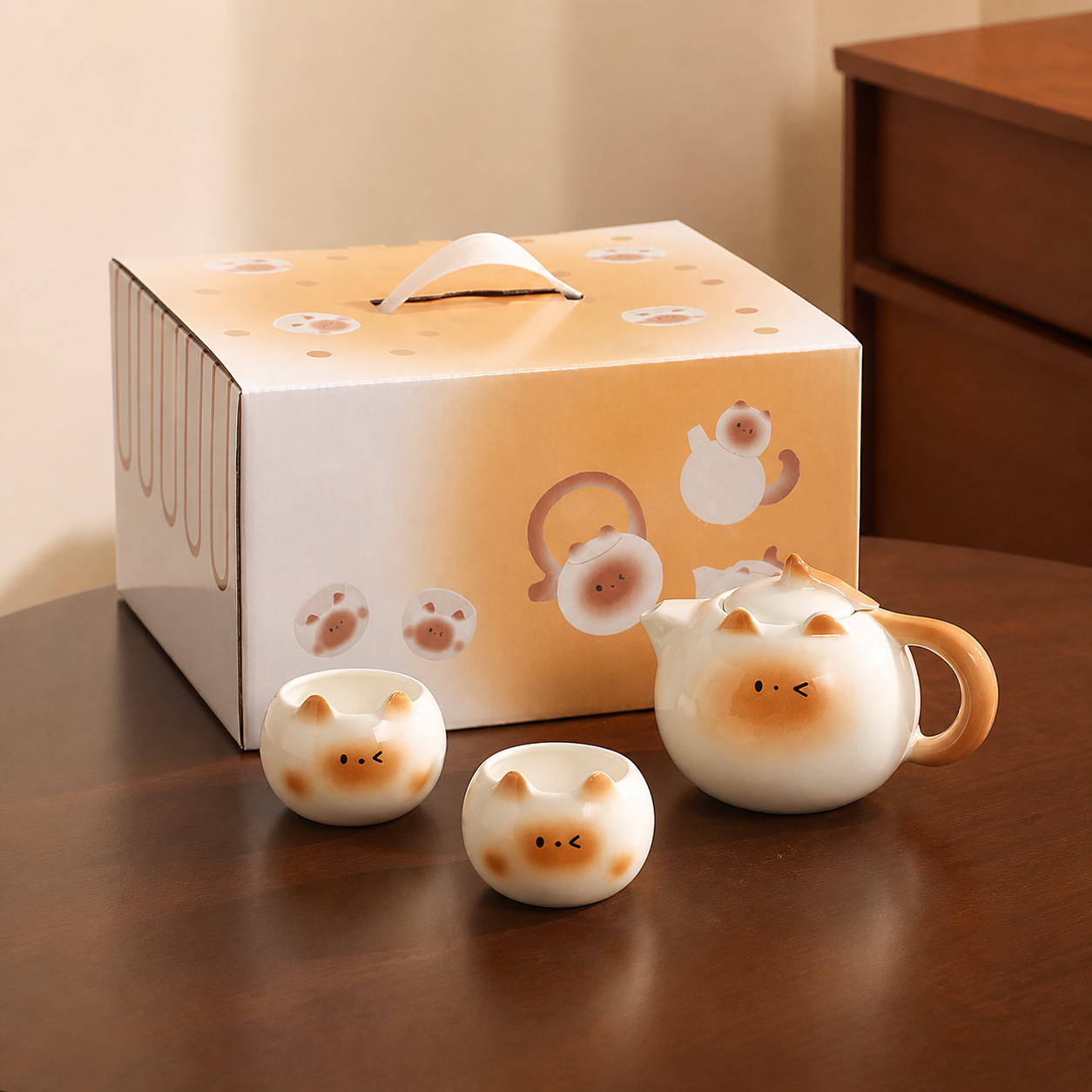 Siamese Cat Ceramic Tea Set | Cozy & Relaxed Living Style zscj001