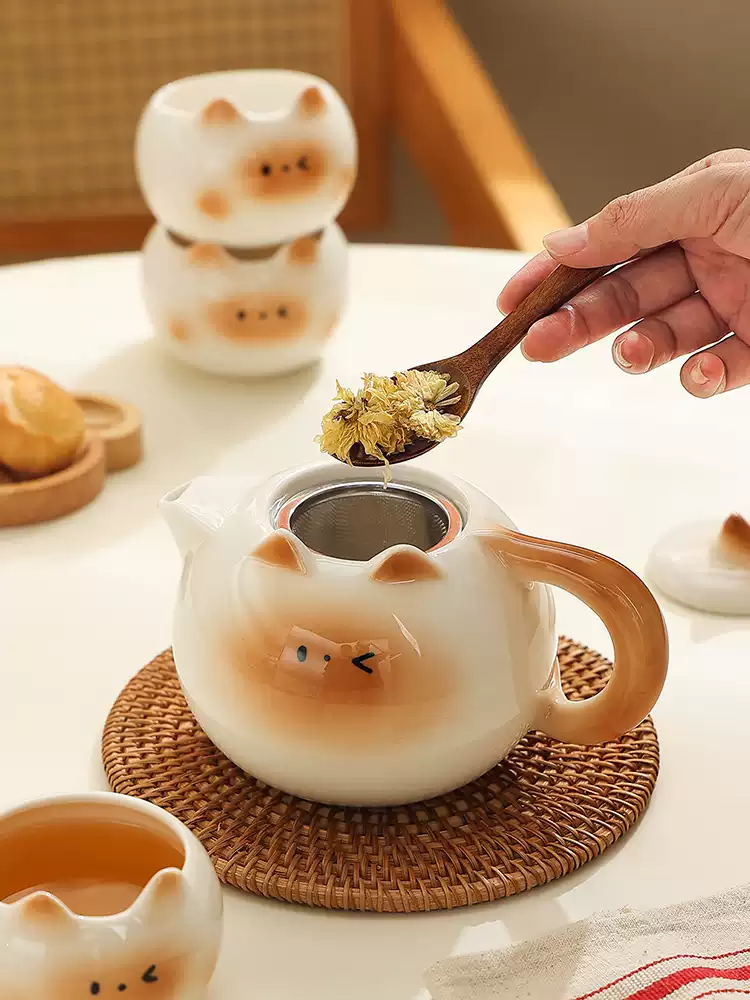 Siamese Cat Ceramic Tea Set | Cozy & Relaxed Living Style zscj001