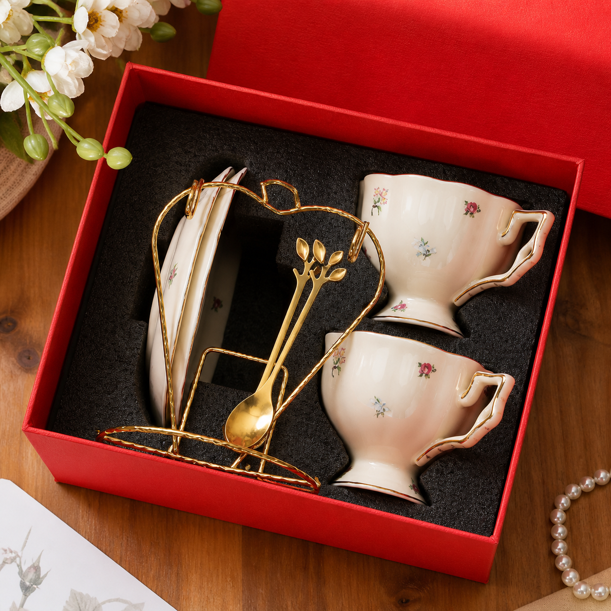 French Vintage Ceramic Coffee Set | Cup, Saucer & Teapot  os001
