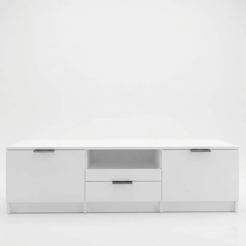 Soporte de TV Elegante de Contrachapado Blanco 140x35x40 cm-Selvorianez