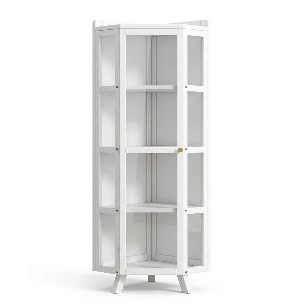 Vitrina de Exhibición de Esquina con Puertas de Acrílico para Salas y Oficinas-Selvorianez