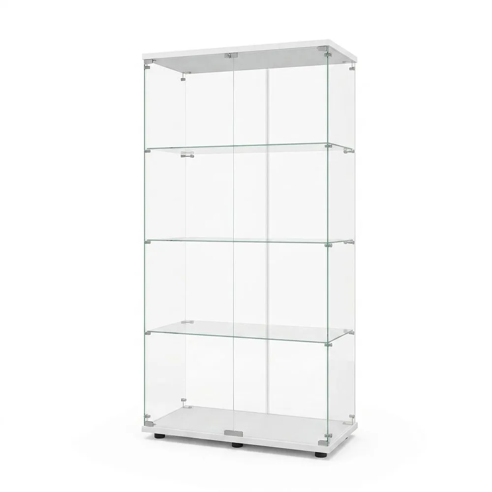 Vitrina de Cristal con Puertas y Estantes para Sala de Estar y Colecciones-Selvorianez