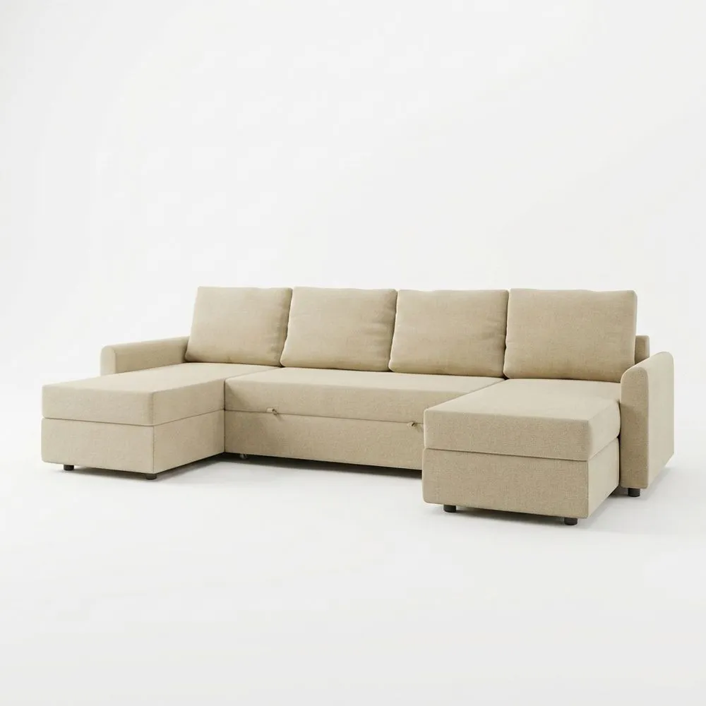 Sofá Cama de 4 Plazas con Chaiselongue Doble para Salón-Selvorianez