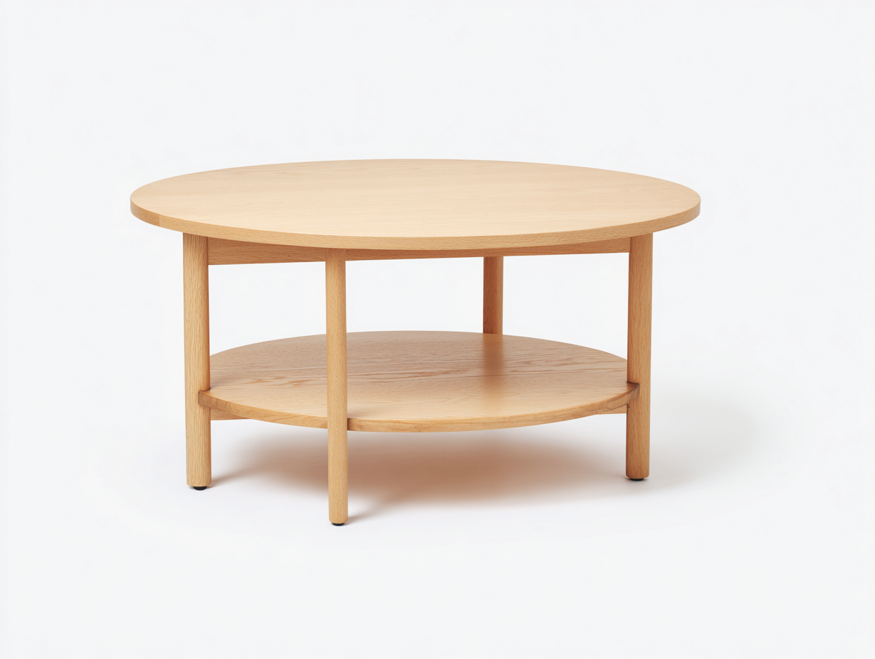 Table Basse Bois 90x90x45 cm-Chêne Clair-Style Scandinave Salon-Madiahaven