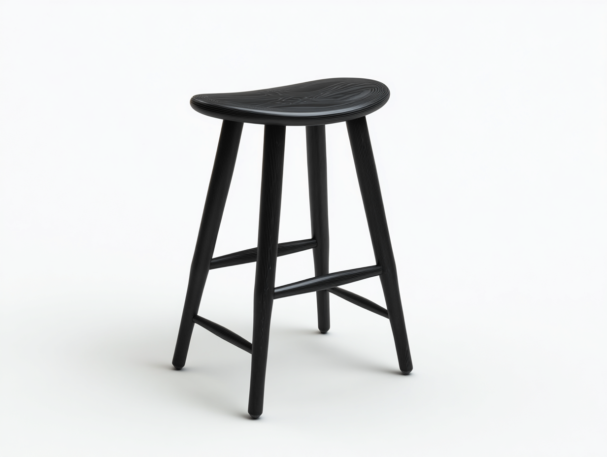 Barhocker Holz 40x35x70 cm-Schwarz-Minimalistisches Design Wohnzimmer-Madiahaven