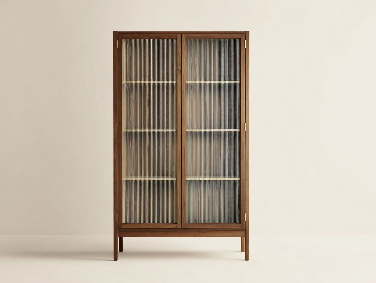 Vitrine Bois et Verre 95x42x175 cm-Chêne Naturel-Style Classique Salon-Madiahaven