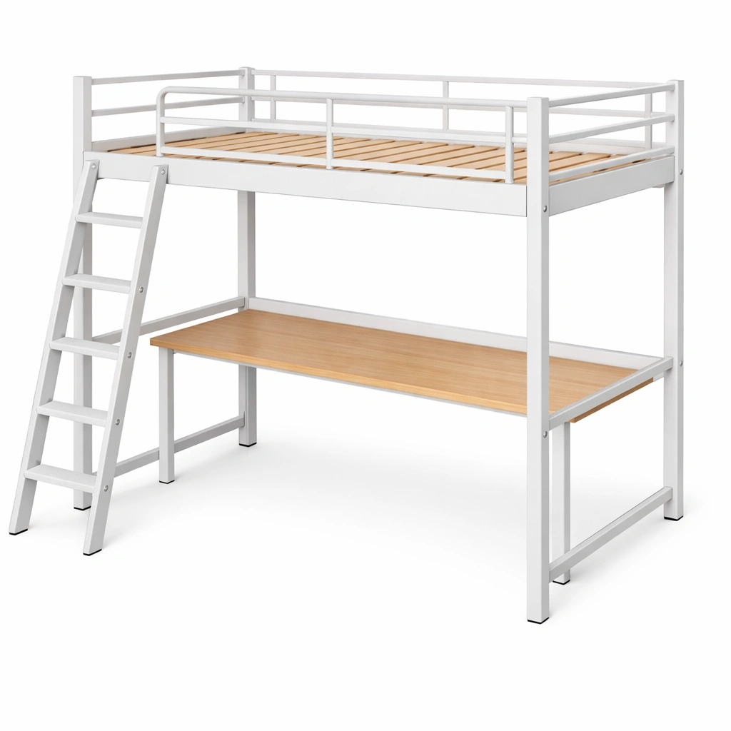 Cama loft de metal con escritorio-nestmira