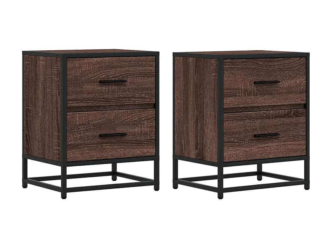 Beistelltisch-Set aus Holzwerkstoff in Räuchereiche 40x31x50 cm