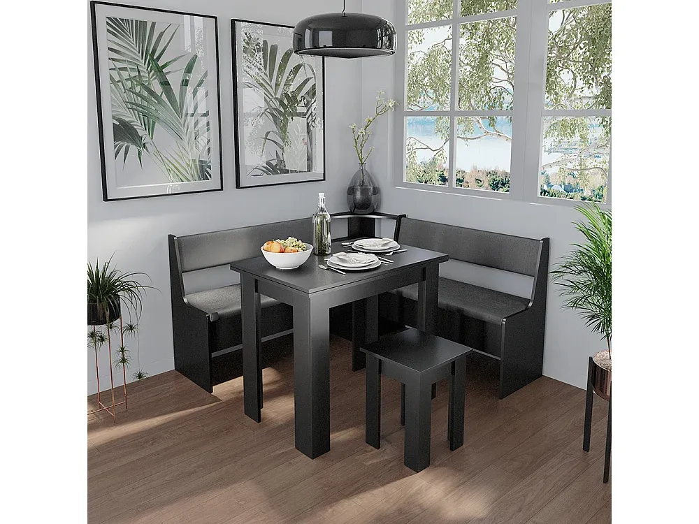 Kompakte Eckbank mit Stauraum Weiß 150x150x80