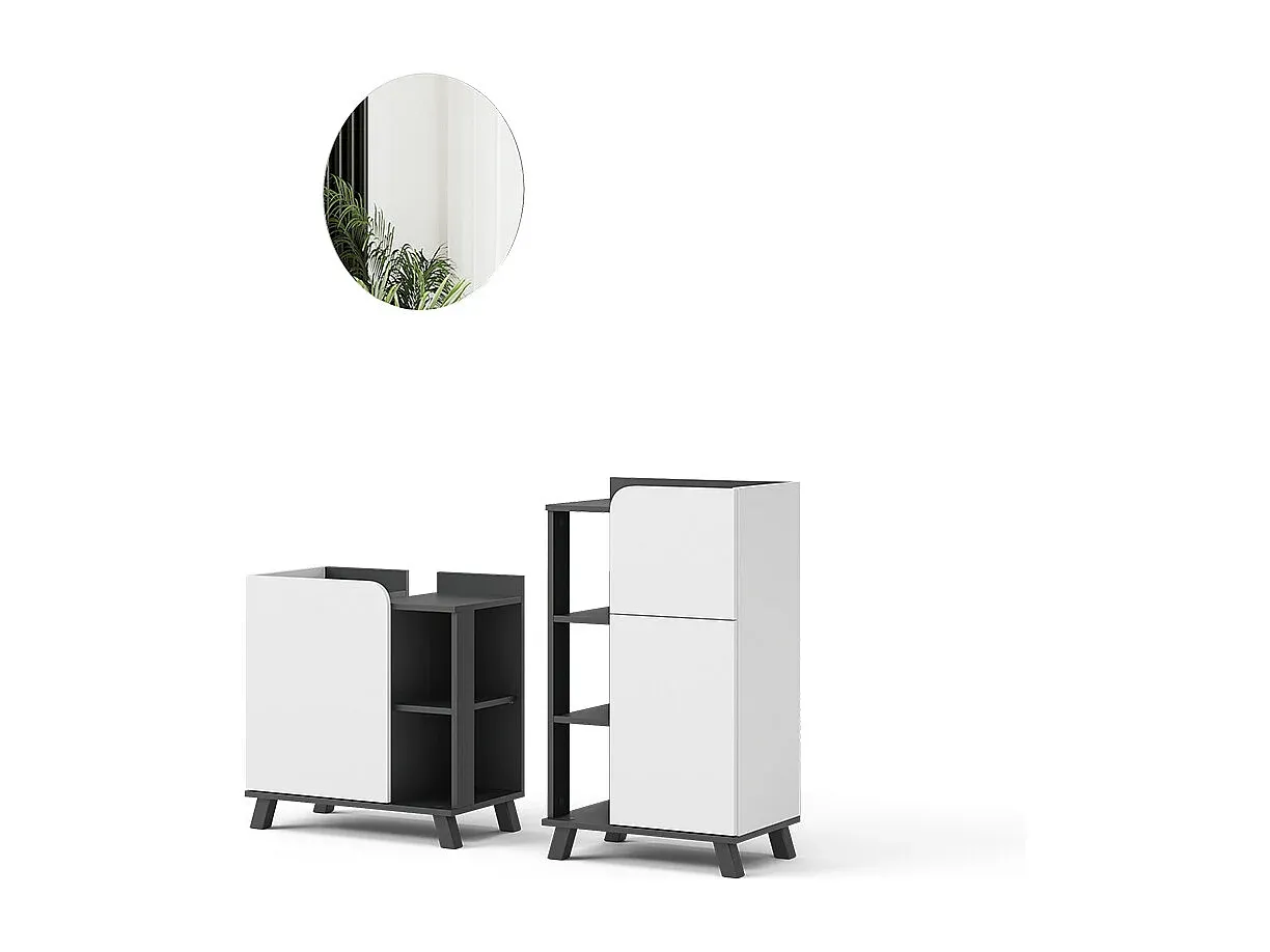 Modernes Badezimmermöbel-Set in Sonoma Eiche und Anthrazit