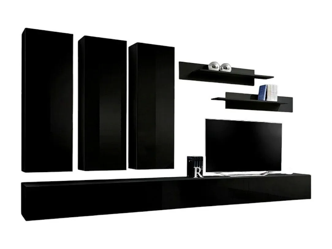 Modernes Hängemöbel in Glanzschwarz für Wohnzimmer