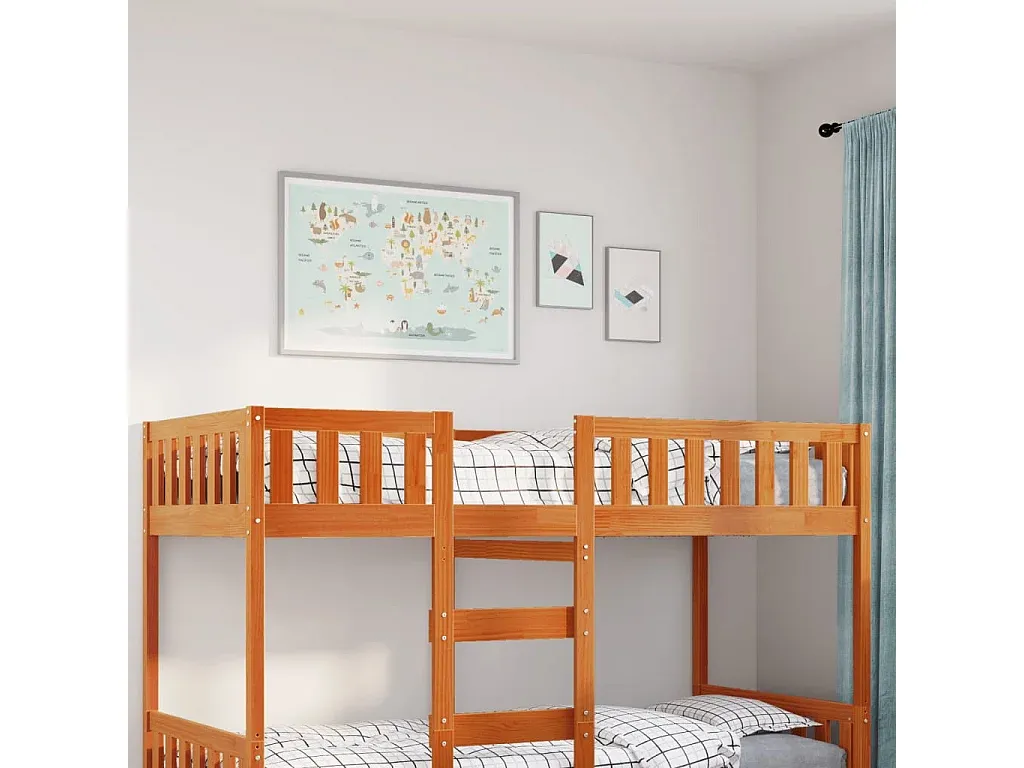 Holzbett für Kinder 90x190 cm Wachsbraun